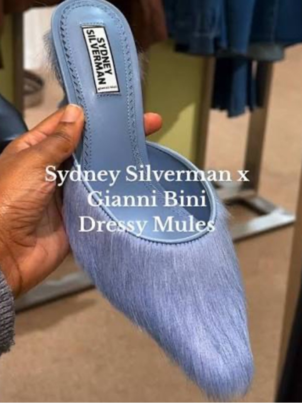 Sydney Silverman , Gianni Bini Light Blue Haircalf Snip Toe Mule